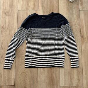 Madewell Striped Lightweight Crewneck Sweater - Navy and White SIZE MEDIUM